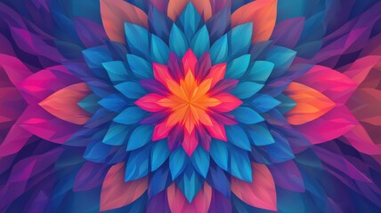 Poster - Vibrant floral pattern design abstract art digital creation colorful background close-up visual harmony