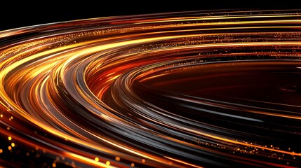 Poster - Abstract swirling orange and black light streaks