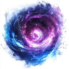 Wall Mural - Abstract cosmic swirl, nebula, galaxy vortex with purple and blue hues.