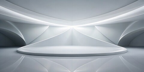 Wall Mural - abstract white architectural interior with podium