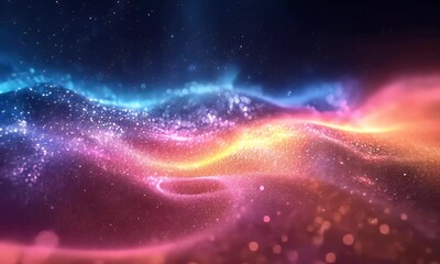 Wall Mural - Colorful cosmic wave, abstract background, digital art, website design