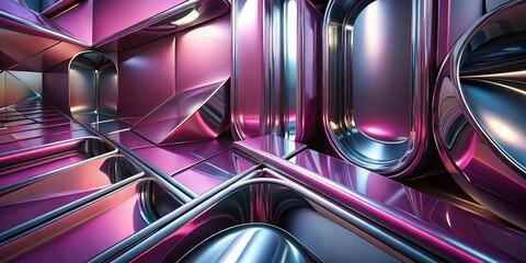 Wall Mural - abstract metallic geometric background