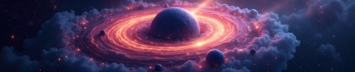 dark matter swirling in a protoplanetary disk, cloud, nebula