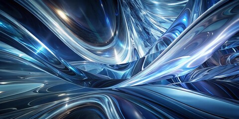 Wall Mural - abstract blue swirls background