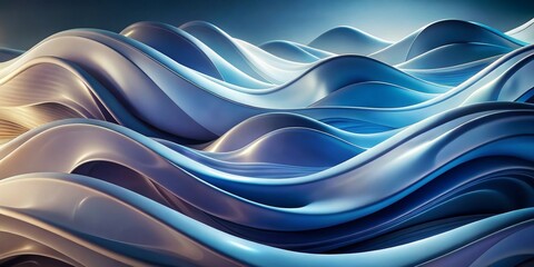 Wall Mural - Abstract Blue and Gray Waves Background