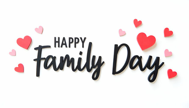 Happy Family Day Text Typography Lettering Calligraphy Massage Banner Cards Events Celebration 