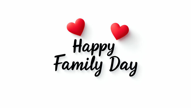 Happy Family Day Text Typography Lettering Calligraphy Massage Banner Cards Events Celebration 