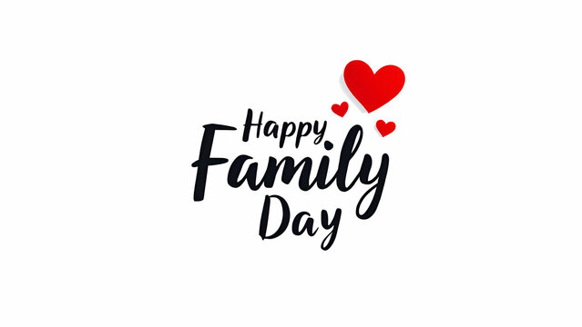 Happy Family Day Text Typography Lettering Calligraphy Massage Banner Cards Events Celebration 