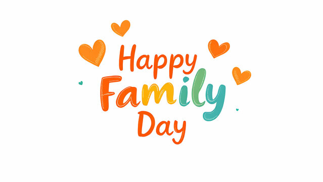 Happy Family Day Text Typography Lettering Calligraphy Massage Banner Cards Events Celebration 