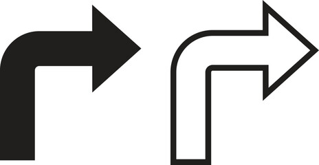 Poster - Road Traffic Arrow flat and outline icons set. Choice, option, pathway, opportunity. Way signs. Driving direction mark. GPS element template for graphic and web design isolated transparent background.