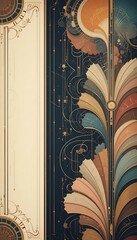 Poster - Abstract Art Deco Design With Clock Elements