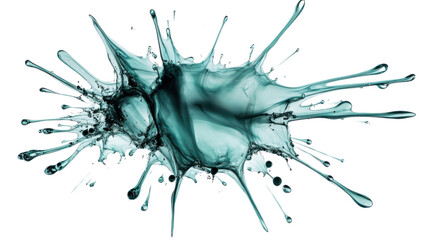 Poster - turquoise paint splashing on transparent background