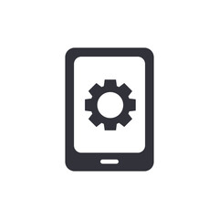 Poster - Mobile setting solid icons, minimalist vector illustration ,simple transparent graphic element .Isolated on white background