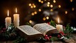 © Gophotograph - The combination of hymns and festive decor creates a peaceful holiday setting.