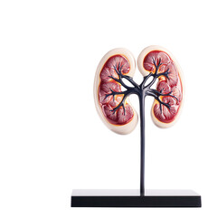 Wall Mural - Anatomical model displaying human kidney structure studio transparent background
