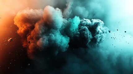 Aufkleber - Colorful smoke cloud with vibrant hues swirling in the air creating an abstract artistic background