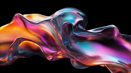 Aufkleber - Vibrant colorful liquid swirling in a glass creating abstract patterns and textures on a white background