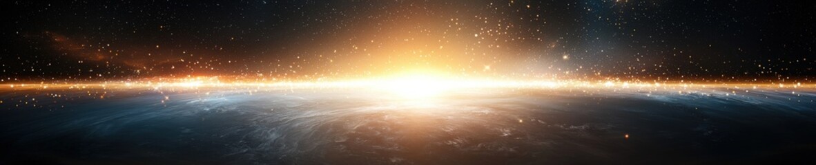 Wall Mural - a bright light is shining on a dark background