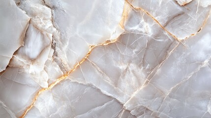 Poster - Marble wall featuring an intricate gold and white pattern in a modern interior design setting