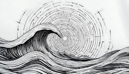 Poster - Abstract Wave Design With Concentric Circles