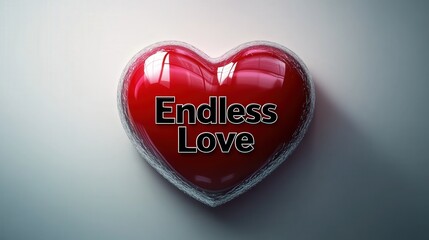 Poster - sleek red heart logo with black letters spelling 