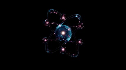 Poster - Abstract Visualization of Atom Model in Space and Light Effects