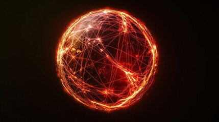 Poster - Abstract Global Network Connections with Glowing Lines and Lights