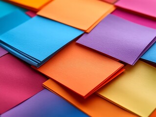 Poster - Colorful Paper Squares: A Vibrant Abstract Composition