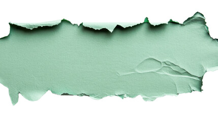 Poster - Crumpled green torn paper piece with transparent background
