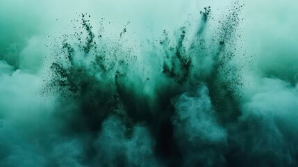 Wall Mural - abstract powder splatted background,freeze motion of green powder exploding/throwing green, abstract