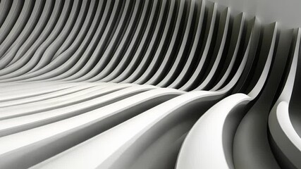Poster - Intricate design of curved lines in white showcasing modern architectural artistry