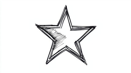 Poster - Hand-Drawn Star Illustration Isolated on Light Background