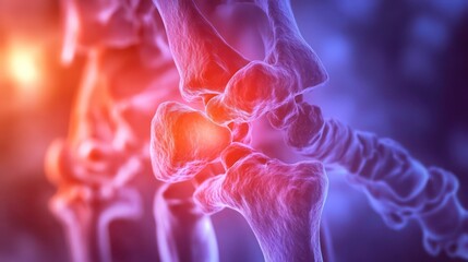 Poster - Close-up of a medical diagram showing the progression of arthritis in joint tissue