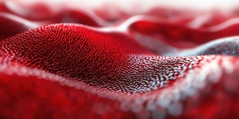 Poster - abstract red wave concept digital art textile environment close-up view fluid textures for seo impac