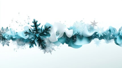 Aufkleber - Dynamic winter wonderland snowflakes and ice forms abstract art serene environment close-up view seasonal concept