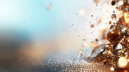 Poster - Dynamic sparkling particles erupting abstract space digital art colorful background close-up view energy concept