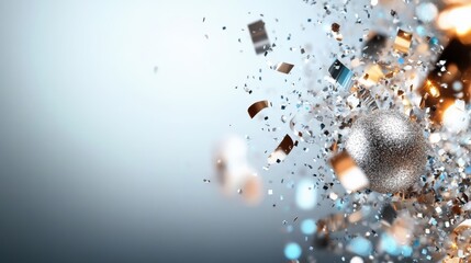 Aufkleber - Celebratory confetti burst abstract background digital art festive atmosphere close-up celebration concept