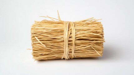 Wall Mural - eco-friendly straw packing material arrangement on white background for sustainable packaging soluti