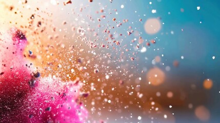 Poster - Vibrant color explosion action abstract background visual art digital environment close-up view creative concept