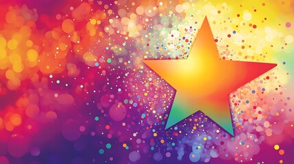Poster - Colorful abstract star with vibrant bokeh lights
