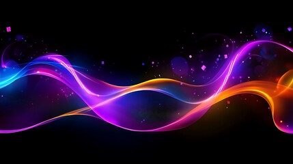 Poster - Vibrant flowing waves of gradient light and geometric shapes