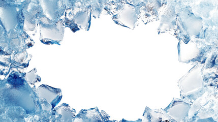 Poster - Ice frame surrounding transparent background creating refreshing design element