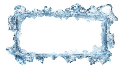 Poster - Realistic ice frame border with transparent background for winter designs