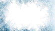 Frozen ice crystals frame on transparent background