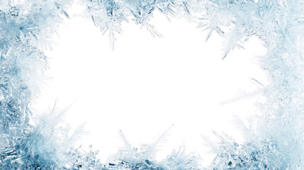 Poster - Frozen ice crystals frame on transparent background