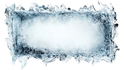 Poster - Realistic ice frame with transparent background creating a cool and refreshing border