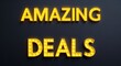 © Erlinda - amazing deals word lettering with yellow glow on plain black dark background