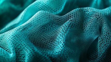 Teal Fabric Texture With Wave Pattern Abstract Background