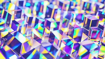 Wall Mural - A colorful image of many small squares of different colors