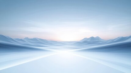 Poster - abstract digital landscape serenity gradient lights